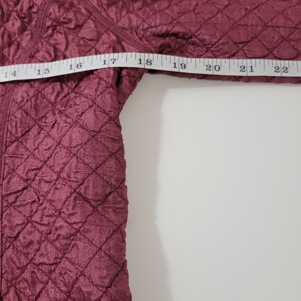 Eileen Fisher 100% tussah silk magnetic snap button jacket, burgundy size PP - Picture 11 of 14